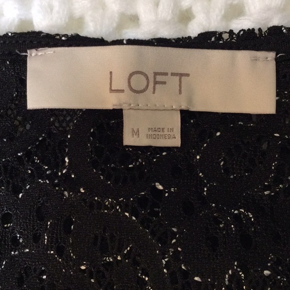 LOFT Lace Cold Shoulder Shear Blouse Sz M - Picture 7 of 11